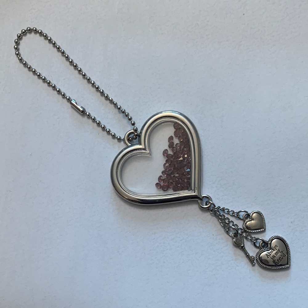Silver Hearts with Movable Purple Accents